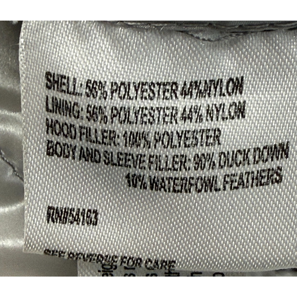 Calvin Klein Puffer Jacket Womens XL Gray Packable Premium Down Hooded Full Zip - Picture 11 of 13